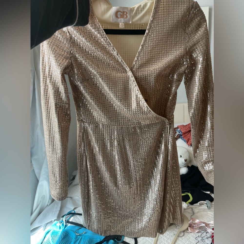 Sequin rose gold dress